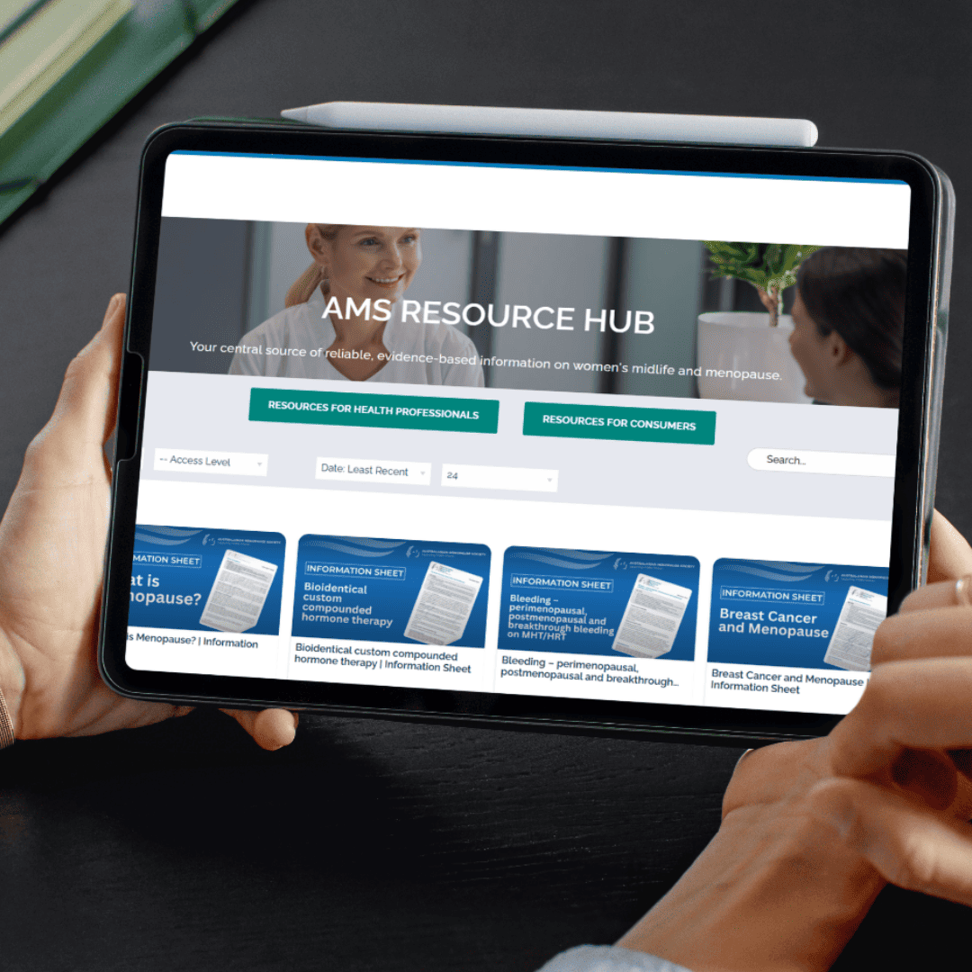 The AMS Resource Hub displayed on a tablet