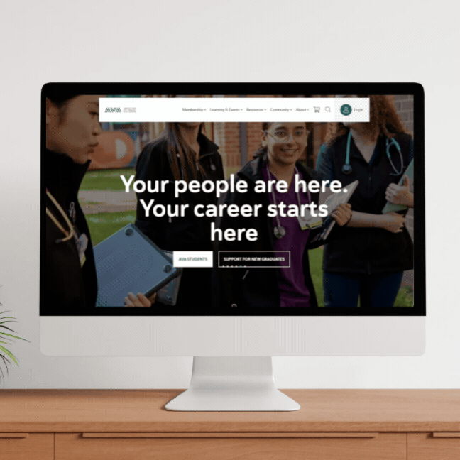 The Australian Veterinary Association website shown on a range of devices